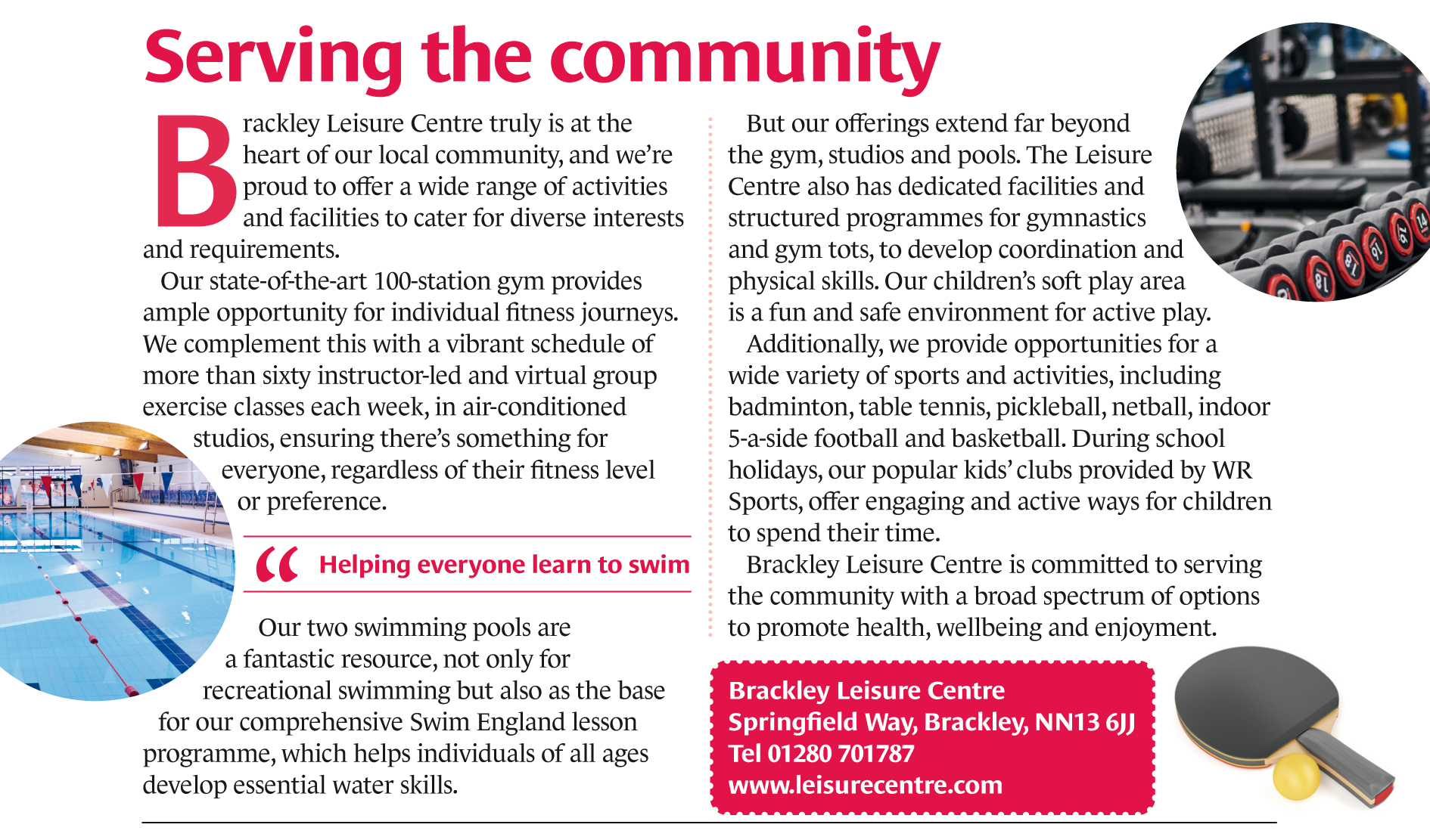 Brackley Leisure Centre AugSept25